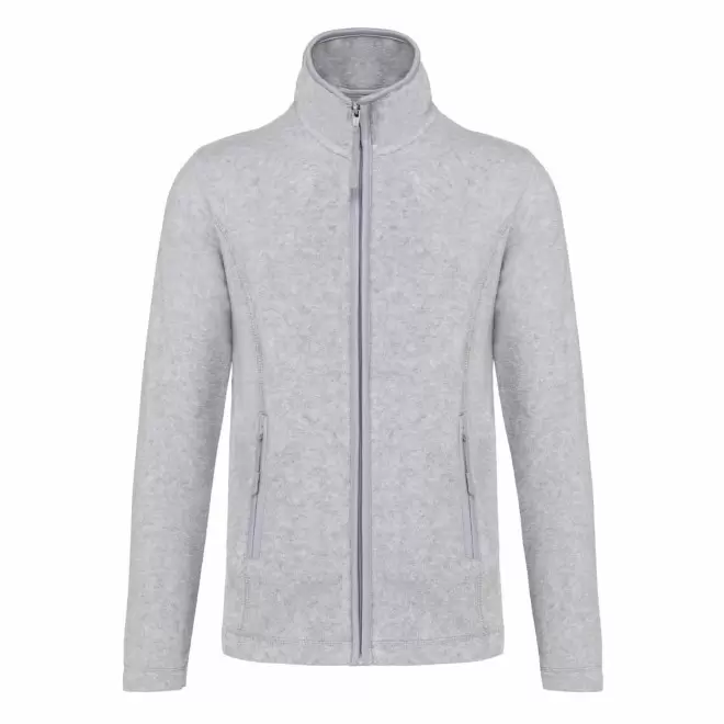 POLAIRE ZIPPE FEMME PERSONNALISABLE 'KARIPOL' - gris chiné