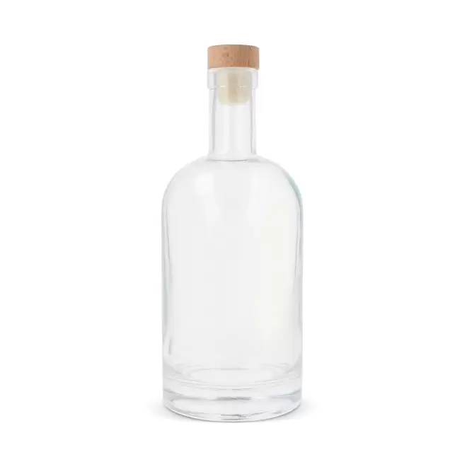 CARAFE VERRE BOUCHON BOIS 500ML PERSONNALISEE 'POUPOI' - transparent