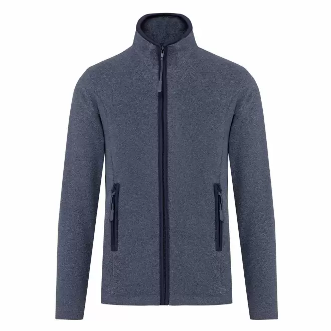 POLAIRE ZIPPE FEMME PERSONNALISABLE 'KARIPOL' - marine chiné