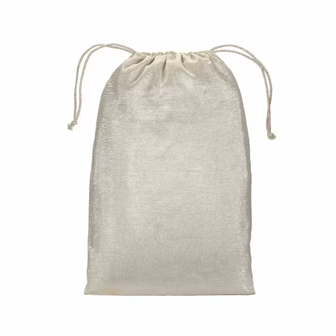 POCHON POLYCOTON BRILLANT PERSONNALISABLE 'SHINITY' - argenté 15x20 cm