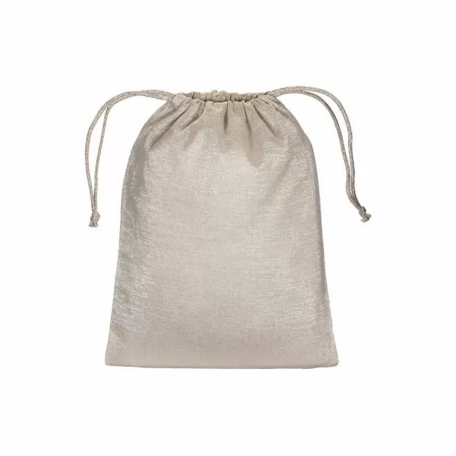 POCHON POLYCOTON BRILLANT PERSONNALISABLE 'SHINITY' - argenté 30x45 cm