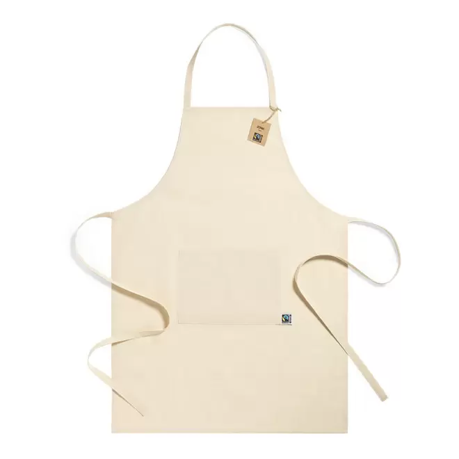 TABLIER 1 POCHE PERSONNALISABLE 'KELINE FAIRTRADE' - naturel