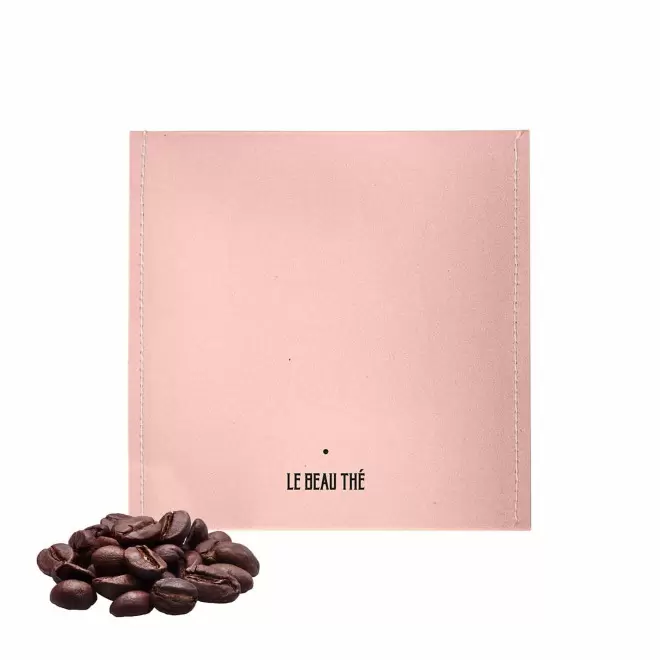SACHET DE CAFE A INFUSER PERSONNALISABLE 'YUNN' - rose poudré