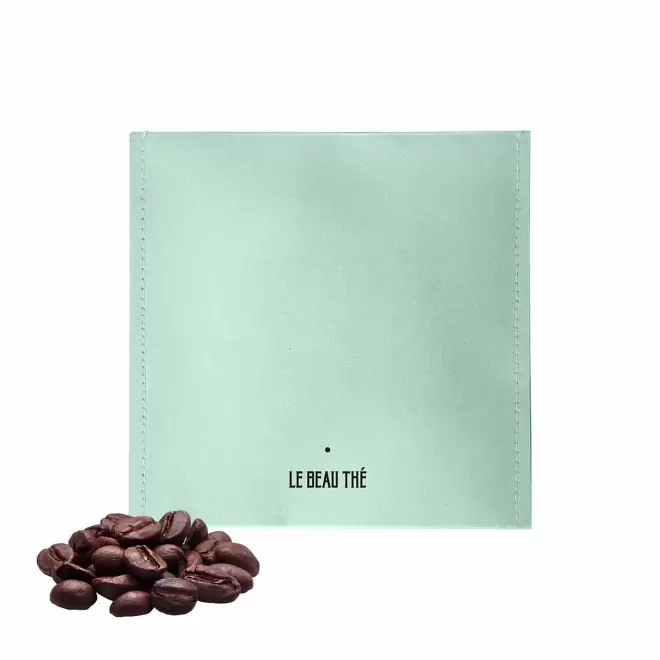SACHET DE CAFE A INFUSER PERSONNALISABLE 'YUNN' - vert d'eau