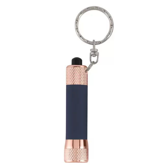 PORTE CLE LAMPE TORCHE PERSONNALISABLE 'VISTA TOUCH GOLD' - bleu marine