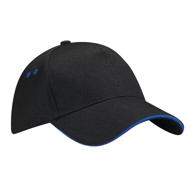 CASQUETTE BEECHFIELD PERSONNALISABLE 'SANDWICH PEAK' - noir/bleu