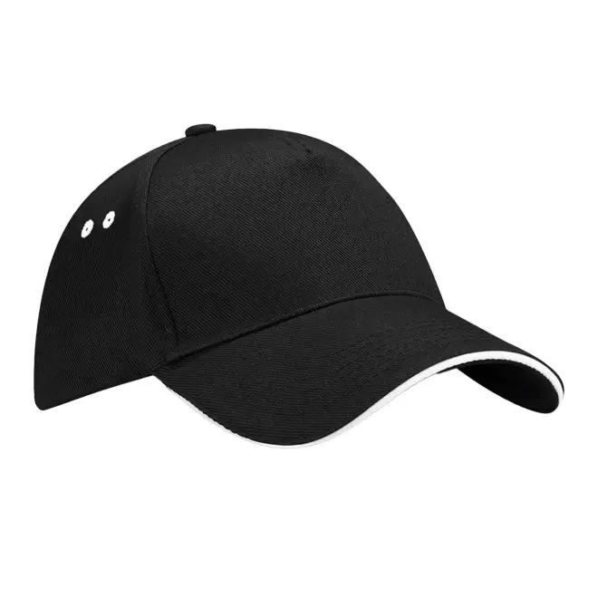 CASQUETTE BEECHFIELD PERSONNALISABLE 'SANDWICH PEAK' - noir/blanc