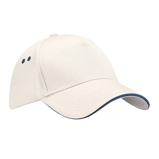CASQUETTE BEECHFIELD PERSONNALISABLE 'SANDWICH PEAK' - beige/bleu marine