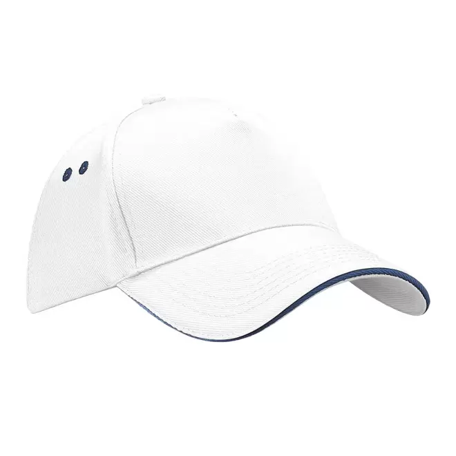 CASQUETTE BEECHFIELD PERSONNALISABLE 'SANDWICH PEAK' - blanc/bleu marine