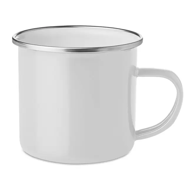 MUG PUBLICITAIRE EN MÉTAL ÉMAILLÉ 350ML 'RANIA' - blanc