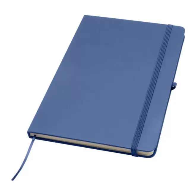 CARNET AVEC PORTE STYLO A5 PERSONNALISABLE 'TOMASO PLUS' - bleu fonce
