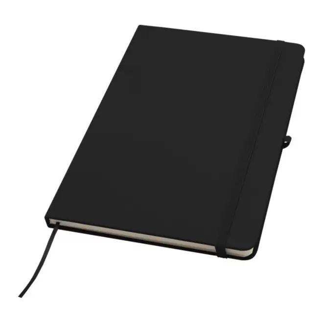 CARNET AVEC PORTE STYLO A5 PERSONNALISABLE 'TOMASO PLUS' - noir