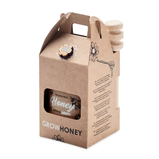 POT DE MIEL EUROPE PERSONNALISABLE 'HONEY BOX' - brun