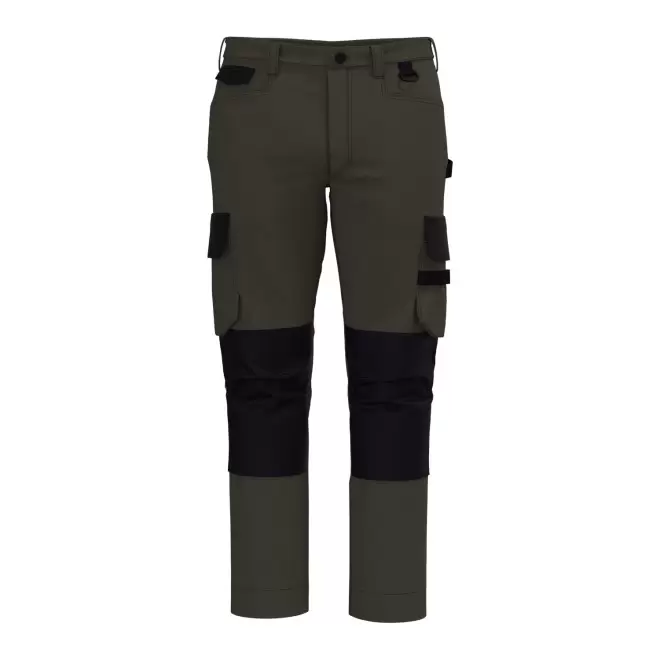 PANTALON DE TRAVAIL PERSONNALISABLE 'SOLVEX' - vert kaki/noir