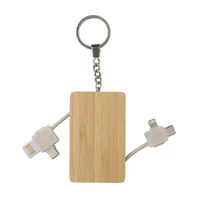 PORTE CLE CABLE PERSONNALISABLE 'MEDIALI BLE' - brun