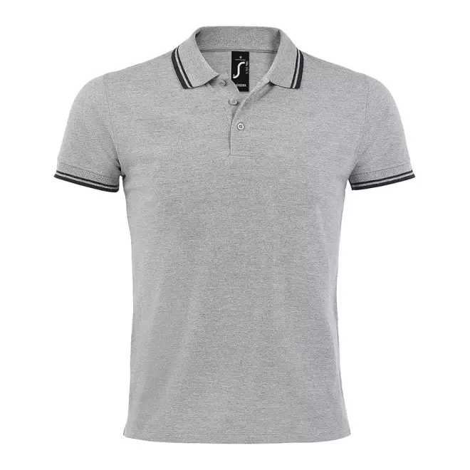 POLO BICOLORE PERSONNALISABLE HOMME 'PASADENA' 200 GR/M² - gris/marine