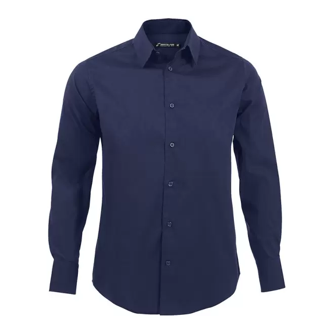 CHEMISE PUBLICITAIRE HOMME MANCHES LONGUES 'BRIGHTON' 140 GR/M² - bleu foncé