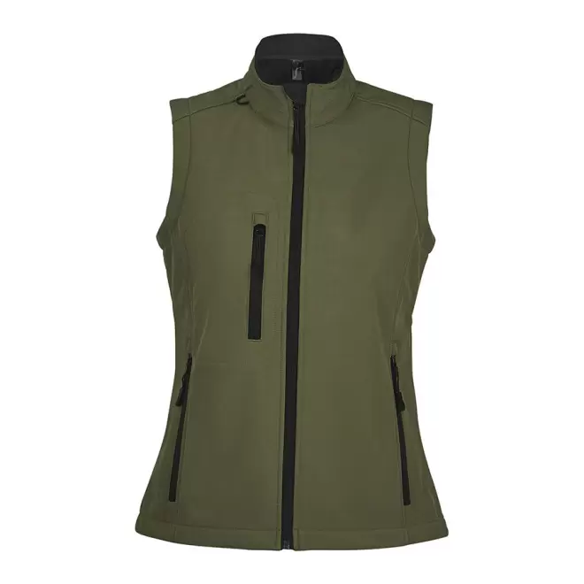 VESTE SANS MANCHES BODYWARMER SOFTSHELL FEMME 'RALLYE' 340 GR/M² - army