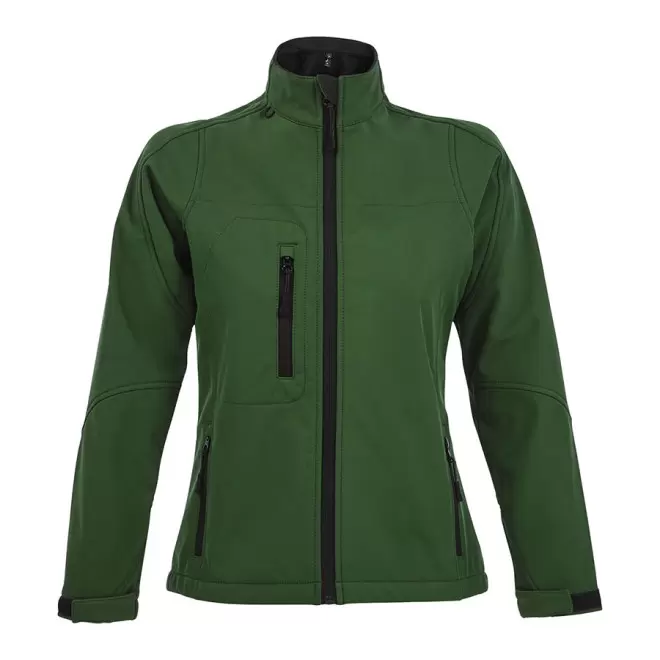 VESTE PUBLICITAIRE ZIPPÉE SOFTSHELL FEMME 'RELAX' 340 GR/M² - vert bouteille