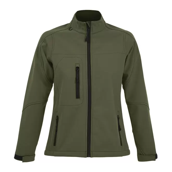VESTE PUBLICITAIRE ZIPPÉE SOFTSHELL FEMME 'RELAX' 340 GR/M² - army