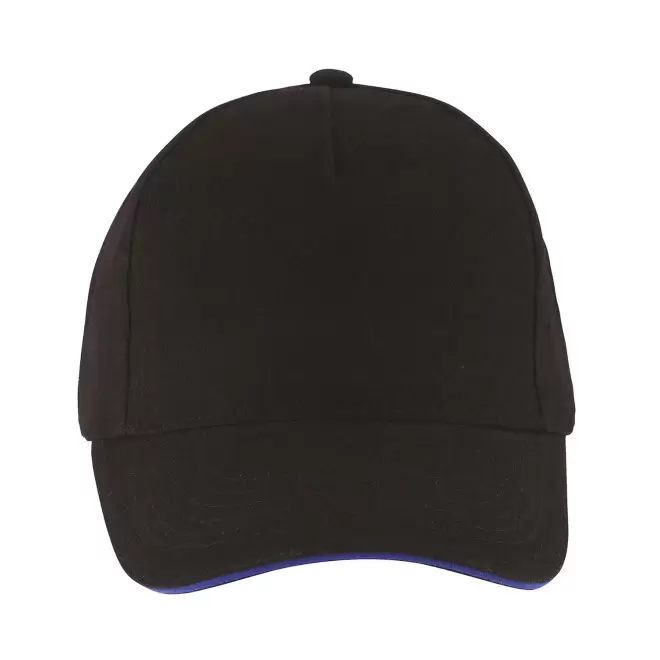 CASQUETTE PERSONNALISEE 'LONG BEACH' 260 GR/M² - noir/royal