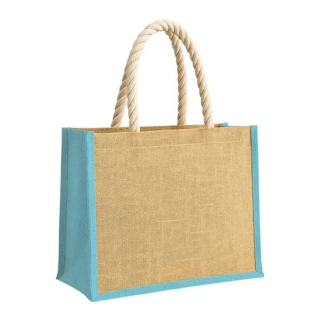 SAC EN JUTE PERSONNALISABLE 'PAROSY' - bleu ciel