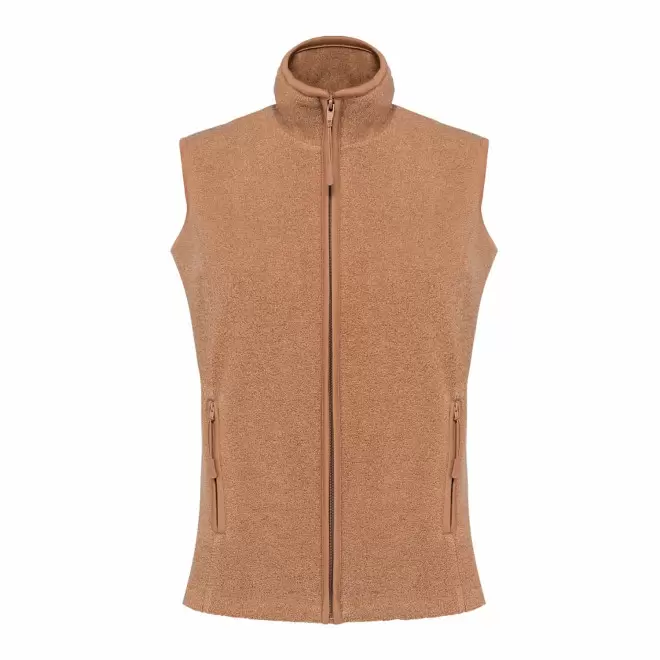 POLAIRE PERSONNALISABLE BODYWARMER FEMME 'KARIPOL BW' - camel chiné