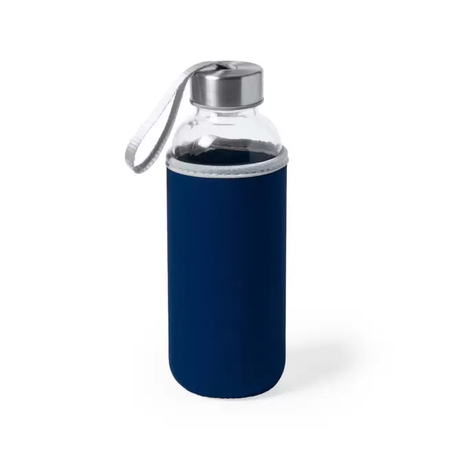 BOUTEILLE EN VERRE PERSONNALISABLE 'MALDEN' - bleu foncé