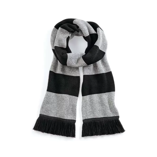 ECHARPE PERSONNALISEE 'STADIUM SCARF' - noir/gris chiné