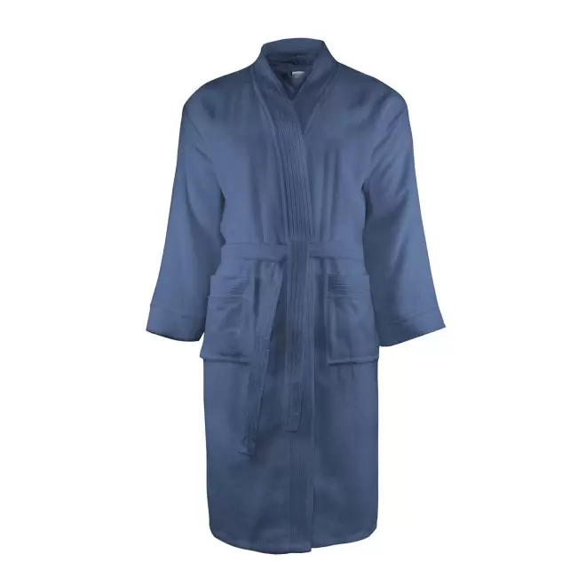 PEIGNOIR PERSONNALISABLE 'BATHROBE 340' - bleu acier
