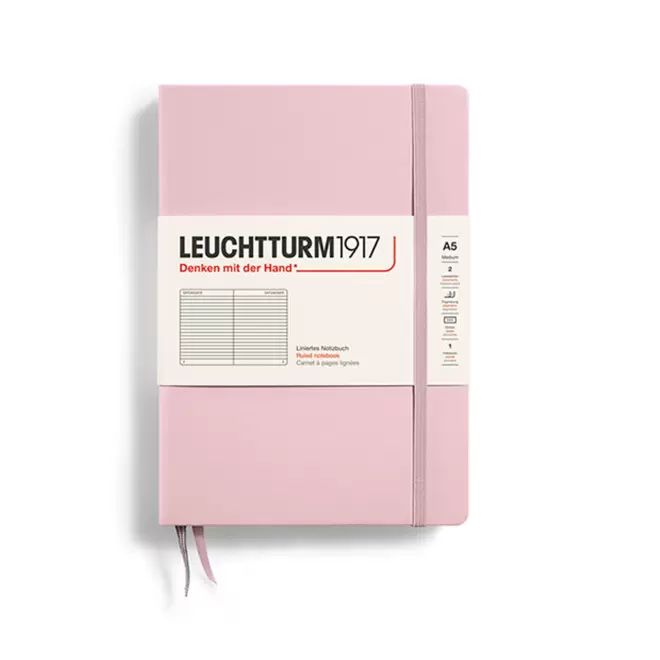 CARNET A5 LEUCHTTURM1917 PERSONNALISE 'MEDIUM A5 LIGNE' - rose clair