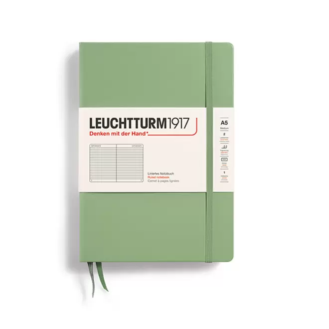 CARNET A5 LEUCHTTURM1917 PERSONNALISE 'MEDIUM A5 LIGNE' - vert sauge