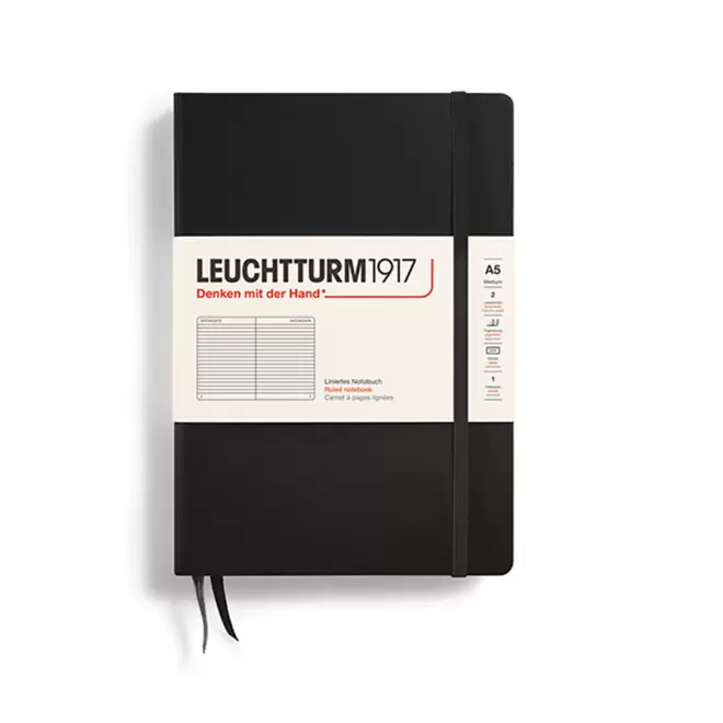 CARNET A5 LEUCHTTURM1917 PERSONNALISE 'MEDIUM A5 LIGNE' - noir