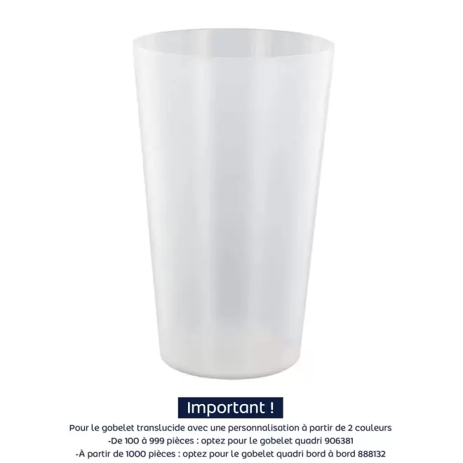 GOBELET MIF RÉUTILISABLE PERSONNALISÉ 30 CL 'CUPY' - translucide