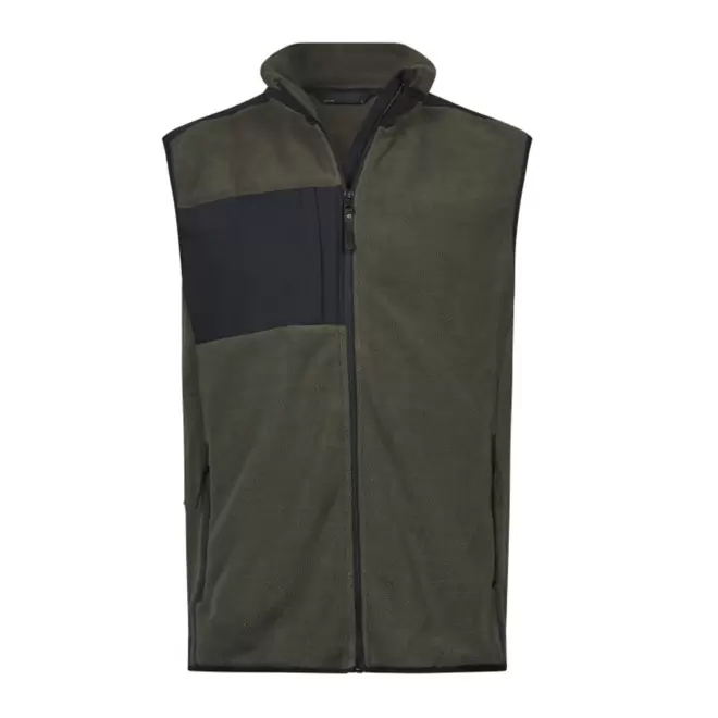 BODYWARMER POLAIRE PERSONNALISE MIXTE 'MOUNTAIN FLEECE' - kaki/noir