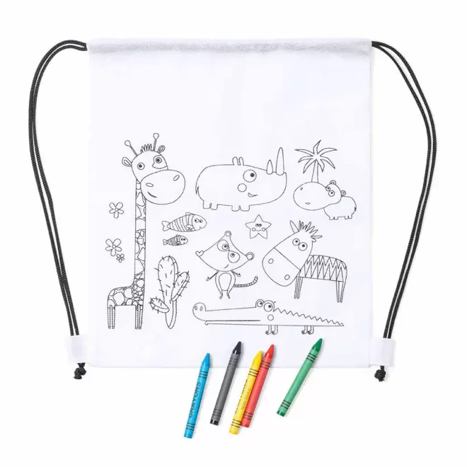 SAC A COLORIER PERSONNALISABLE 'KIDDY CORDE' - blanc