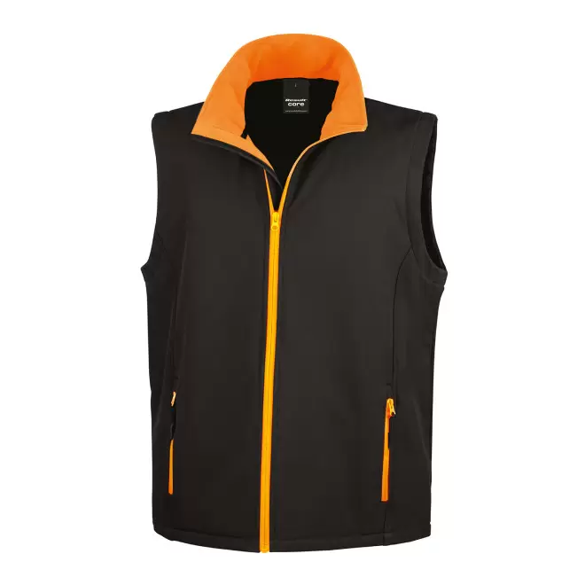 BODYWARMER PERSONNALISE SOFTSHELL HOMME RESULT 'RETALO' - noir/orange