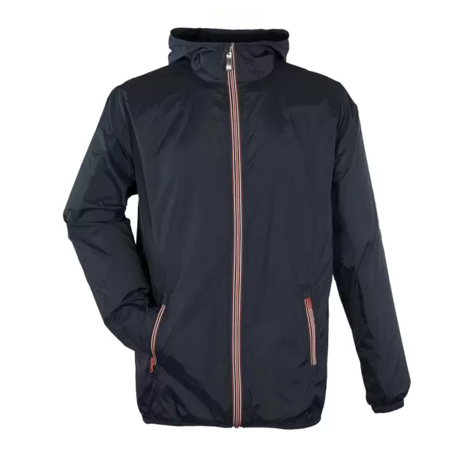 COUPE-VENT MIXTE ZIP TRICOLORE PERSONNALISE 'SPEED' - bleu marine