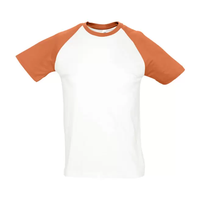 TEE-SHIRT PUBLICITAIRE HOMME 'FUNKY' 150 GR/M² - blanc/orange