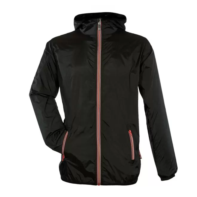 COUPE-VENT MIXTE ZIP TRICOLORE PERSONNALISE 'SPEED' - noir