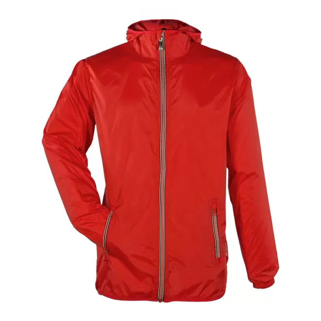 COUPE-VENT MIXTE ZIP TRICOLORE PERSONNALISE 'SPEED' - rouge