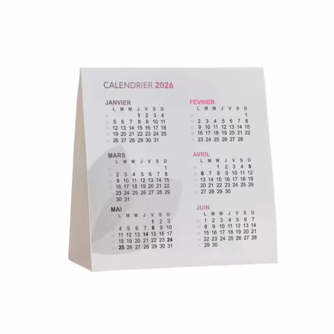 PETIT CALENDRIER CHEVALET PERSONNALISE 'WISSANT' - pantone
