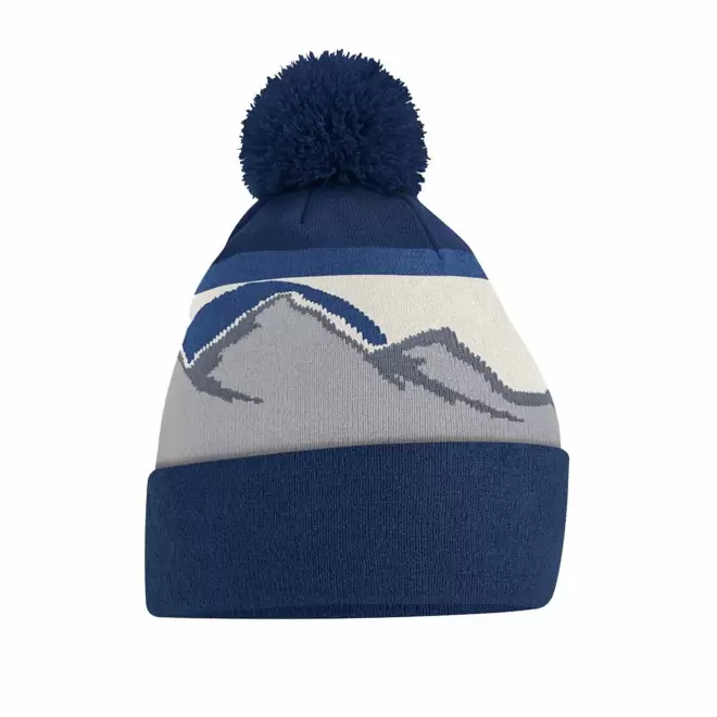 BONNET POMPOM PERSONNALISE 'MOUNTAIN PEAKS' - bleu marine