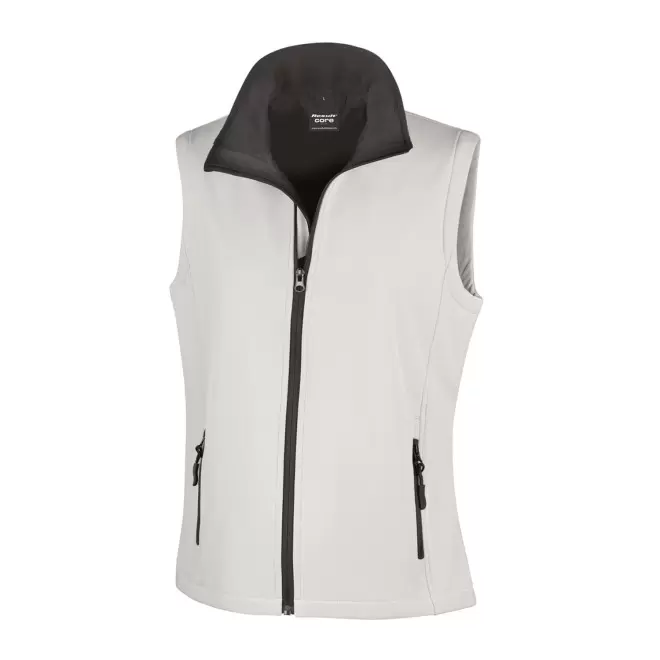 BODYWARMER PERSONNALISE SOFTSHELL FEMME RESULT 'RETALO' - blanc/noir