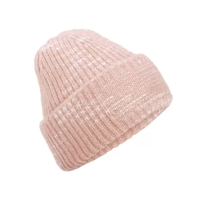 BONNET PATCH MAILLE PERSONNALISABLE 'CHUNKY' - rose poudré