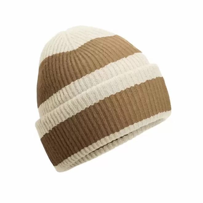BONNET RAYE BI COLOR PERSONNALISE 'BIPIK' - beige/brun