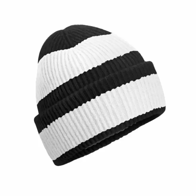 BONNET RAYE BI COLOR PERSONNALISE 'BIPIK' - noir/blanc