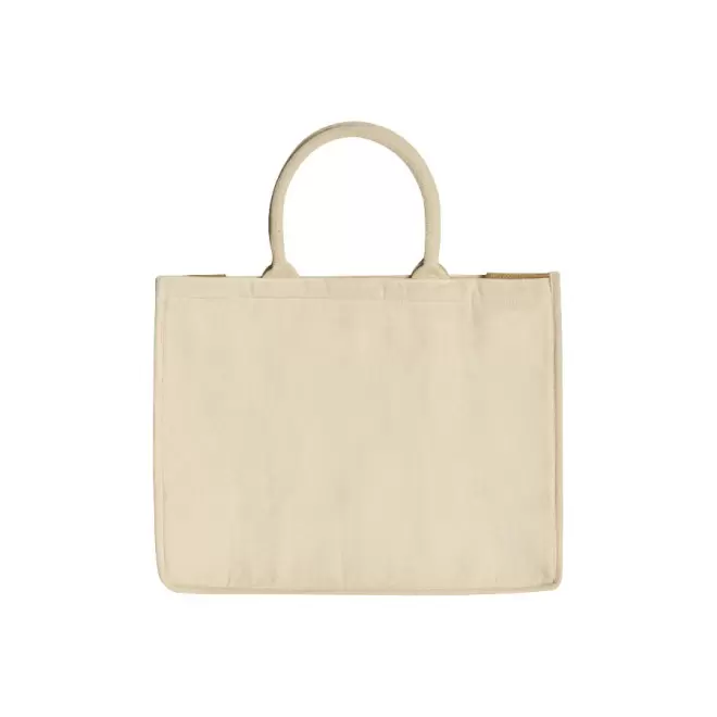 SAC ISOTHERME PERSONNALISABLE EN COTON ET JUTE 'RIVIERA' - naturel