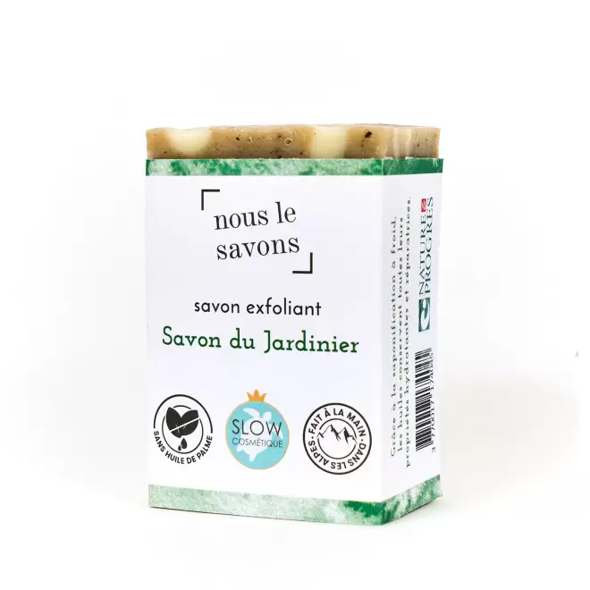 SAVON EXFOLIANT BIO 100G PERSONNALISABLE 'MOUSSING' - savon du jardinier
