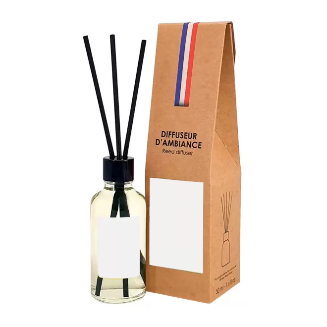 DIFFUSEUR DE PARFUM 50ML PERSONNALISE 'AURA CUSTOM' - agrumes - étui kraft